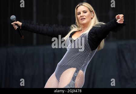 Lyra beim TRNSMT Festival im Glasgow Green in Glasgow. Bilddatum: Sonntag, 12. September 2021. Stockfoto