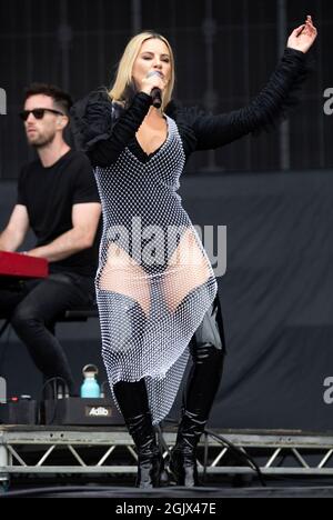 Lyra beim TRNSMT Festival im Glasgow Green in Glasgow. Bilddatum: Sonntag, 12. September 2021. Stockfoto