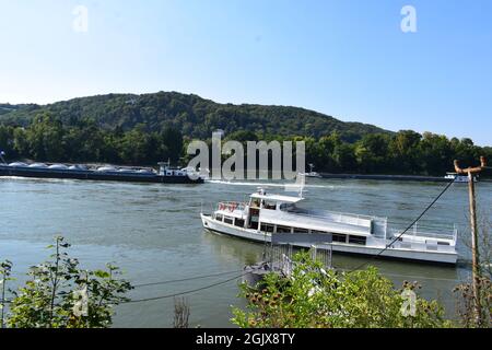 Rheinschifffahrt bei Bonn, Bad Honnef Stockfoto