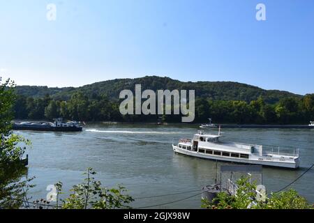 Rheinschifffahrt bei Bonn, Bad Honnef Stockfoto