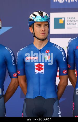 Trient, Italien. September 2021. Trento, Trient, Italien, 12. September 2021, Andrea BAGIOLI (ITA) während der Longines Global Champions Tour und der GCL Finals - Street Cycling Credit: Live Media Publishing Group/Alamy Live News Stockfoto