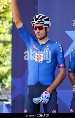 Trient, Italien. September 2021. Trento, Trient, Italien, 12. September 2021, Gianni MOSCOON bei der Longines Global Champions Tour und den GCL Finals - Street Cycling Credit: Live Media Publishing Group/Alamy Live News Stockfoto