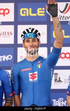 Trient, Italien. September 2021. Trento, Trient, Italien, 12. September 2021, Filippo GANNA (Aita) während der Longines Global Champions Tour und der GCL Finals - Street Cycling Credit: Live Media Publishing Group/Alamy Live News Stockfoto