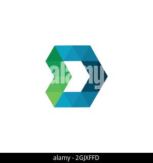 Abstrakter Buchstabe D Logo Symbol flach Vektor Konzept Grafik einfach stilvolles Design Stock Vektor