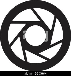 Inspiration für das Design des Kameralinsen-Symbols mit Logo für die Fotografie Stock Vektor