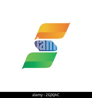 Abstrakter Buchstabe S stilvolles Logo Symbol flach Vektor Konzept Grafik einfaches stilvolles Design Stock Vektor