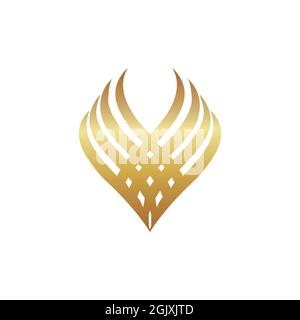 Abstrakt Luxus Flügel Buchstabe V Logo Symbol flach Vektor Konzept Grafik einfach stilvolles Design Stock Vektor