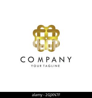 monogram Gold abstrakter Buchstabe M Logo Symbol flach Vektor Konzept Grafik einfaches stilvolles Design Stock Vektor