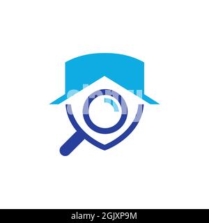 Detective abstraktes Logo Symbol flach Vektor Konzept Grafik einfach stilvolles Design Stock Vektor
