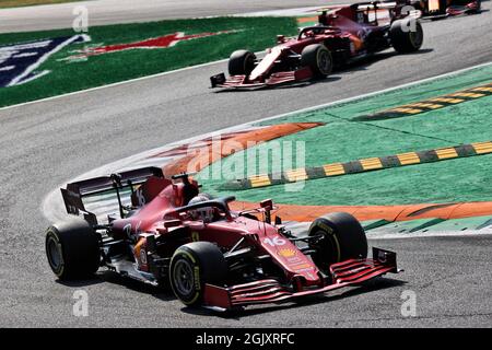 Monza, Italien. September 2021. Charles Leclerc (MON) Ferrari SF-21. 12.09.2021. Formel 1 Weltmeisterschaft, Rd 14, Großer Preis Von Italien, Monza, Italien, Wettkampftag. Bildnachweis sollte lauten: XPB/Press Association Images. Quelle: XPB Images Ltd/Alamy Live News Stockfoto