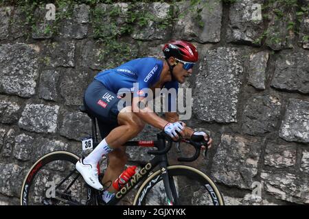 Trient, Italien. September 2021. Trento, Trient, Italien, 12. September 2021, Matteo TRENTIN (ITA) während der Longines Global Champions Tour und der GCL Finals - Street Cycling Credit: Live Media Publishing Group/Alamy Live News Stockfoto
