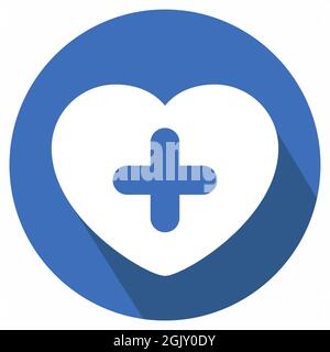 Icon Vector of Pulse - Long Shadow Style - einfache Illustration, editierbare Kontur, Design Template Vector, gut für Drucke, Poster, Werbung, ann Stock Vektor