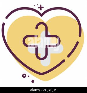 Icon Vector of Pulse - MBE Style - einfache Illustration, editierbare Kontur, Design Template Vector, gut für Drucke, Poster, Werbung, Ansager Stock Vektor