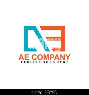 AE-Buchstabe Initial Symbol Logo Design Vektor Illustration Vorlage Stock Vektor