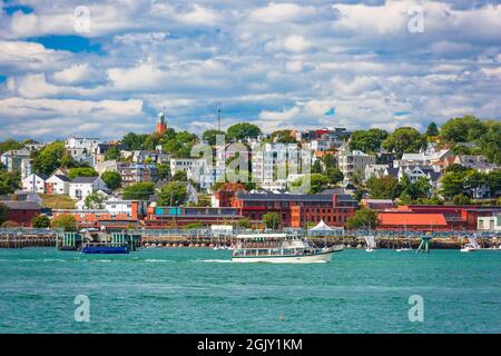 Portland, Maine, USA Küstenstadtbild am Portland Harbor. Stockfoto