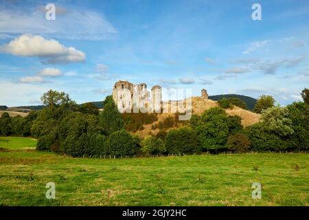 Clun Burgruine Clun Shropshire West Midlands England UK Stockfoto