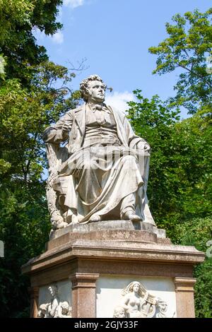 Wien, Österreich, 23. Juli 2021. Die Statue von Schubert im Stadtpark Stadtpark. Stockfoto