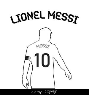 Lionel Messi Vektor Silhouette schwarz Edition, die Illustration kann für verwendet werden, Magazin, News, Web, Sammlung, Und etc Stock Vektor