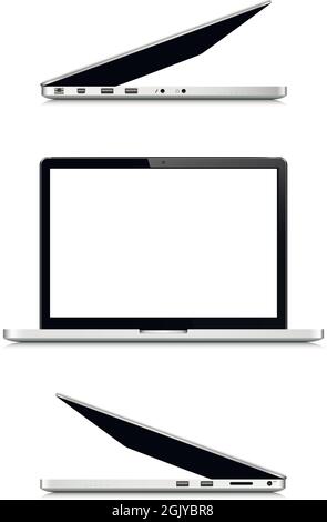 Laptop geöffnet und geschlossen Stock Vektor