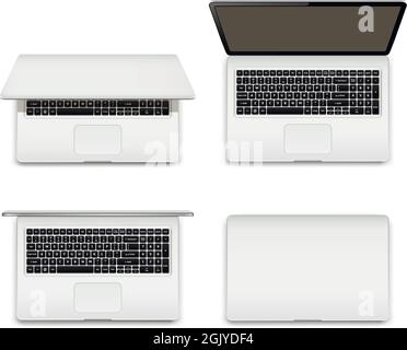 Laptop Draufsicht Set Stock Vektor