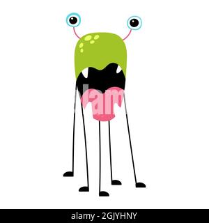 Cartoon lustige Monster auf weißem Hintergrund. Stock Vektor