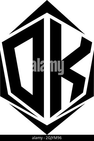Ursprüngliches DK-Logo-Design, ursprüngliches DK-Logo-Design im Shield-Stil, Logo-Business-Branding. Stock Vektor