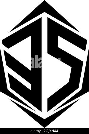 Erstes es-Logo-Design im Shield-Stil, Logo-Business-Branding. Stock Vektor