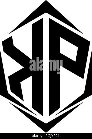 Ursprüngliches KP-Logo im Shield-Stil, Logo-Business-Branding. Stock Vektor