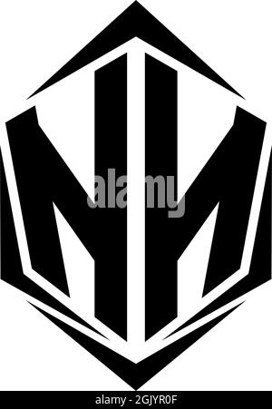 Ursprüngliches NN-Logo im Shield-Stil, Logo-Branding für Unternehmen. Stock Vektor