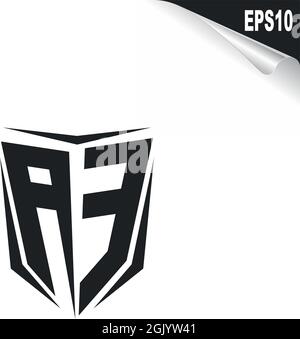 Erstes AE-Logo-Design im Shield-Stil, Logo-Business-Branding. Stock Vektor