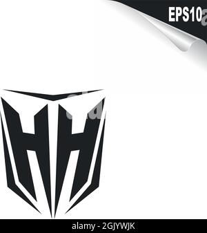 Anfängliches HH-Logo im Shield-Stil, Logo-Business-Branding. Stock Vektor