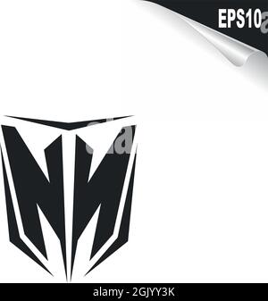 Ursprüngliches NN-Logo im Shield-Stil, Logo-Branding für Unternehmen. Stock Vektor