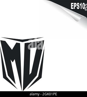 Anfängliches MD-Logo im Shield-Stil, Logo-Branding für Unternehmen. Stock Vektor