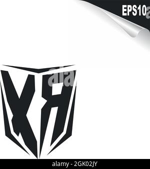 Ursprüngliches XR-Logo im Shield-Stil, Logo-Branding für Unternehmen. Stock Vektor