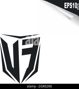 Ursprüngliches UF-Logo im Shield-Stil, Logo-Business-Branding. Stock Vektor