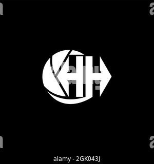 Anfängliches HH-Logo im geometrischen und kreisartigen Stil, Logo-Business-Branding. Stock Vektor