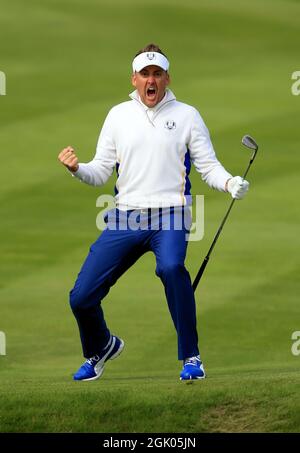 Aktenfoto vom 27-09-2014 von Ian Poulter, einem europäischen Sänger. Ausgabedatum: Sonntag, 12. September 2021. Stockfoto