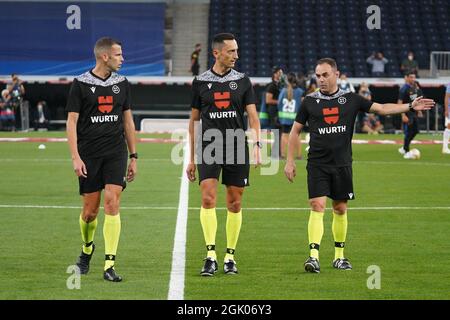 Madrid, Spanien. September 2021. Spanisches Fußballspiel La Liga Real Madrid gegen Celta de Vigo im Santiago Bernabeu Stadion, Madrid September 12, 2021 Schiedsrichter Jose Maria Sanchez Martinez 797/DAVID/CORDONPRESS Credit: CORDON PRESS/Alamy Live News Stockfoto