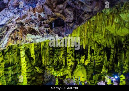 Alte minoische heilige Psychrohöhle, in der der gott Zeus geboren wurde. kreta, Griechenland Stockfoto