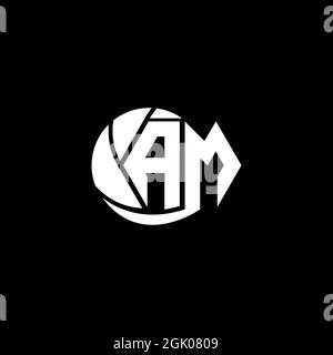 Ursprüngliches AM-Logo im geometrischen und kreisartigen Stil, Logo-Business-Branding. Stock Vektor