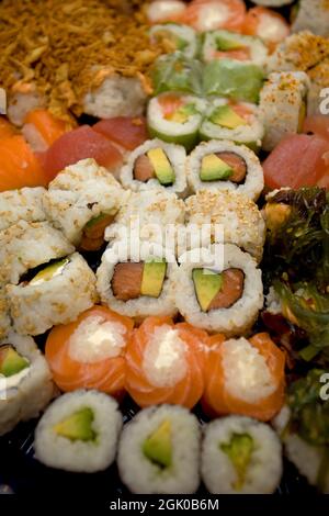 Verschiedene Arten von Sushi Stockfoto