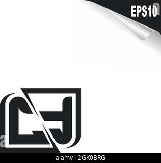 Erstes CF-Logo-Design mit Shape-Stil, Logo-Business-Branding. Stock Vektor
