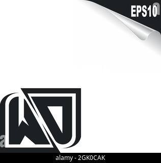 Erstes WD-Logo-Design mit Shape-Stil, Logo-Business-Branding. Stock Vektor