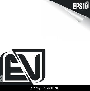Anfängliches EV-Logo-Design mit Shape-Stil, Logo-Business-Branding. Stock Vektor