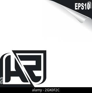 Anfängliches HZ-Logo mit Shape-Stil, Logo-Branding für Unternehmen. Stock Vektor