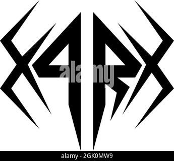 Anfängliches PR-Logo-Design mit Cool-Style und Logo-Business-Branding. Stock Vektor