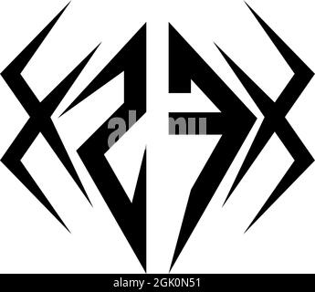 Initial ZF Logo Design mit Cool-Stil, Logo Business Branding. Stock Vektor