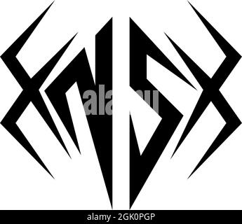 Anfängliches NS-Logo-Design mit Cool-Style und Logo-Branding für Unternehmen. Stock Vektor