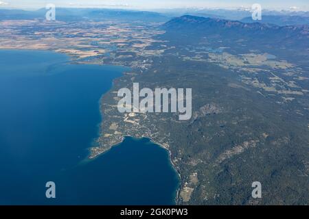 Luftaufnahme von Woods Bay, Montana, USA Stockfoto