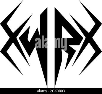 Anfängliches WR-Logo mit Cool-Style und Logo-Branding für Unternehmen. Stock Vektor